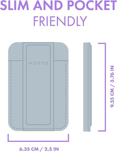 محفظة بطاقات مغناطيسية من موكسيو متوافقة مع أجهزة MagSafe لأجهزة iPhone، جلد PU، حامل قابل للتعديل، حلقة إصبع، حامل 3 بطاقات - أسود in Kuwait