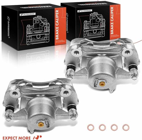 A-Premium Disc Brake Caliper Assembly with Bracket Compatible with Select Kia Models - Soul 2014 2015 2016 2017 2018, L4 1.6L/L4 2.0L - Front Driver and Passenger Side, 2-PC Set in Saudi Arabia