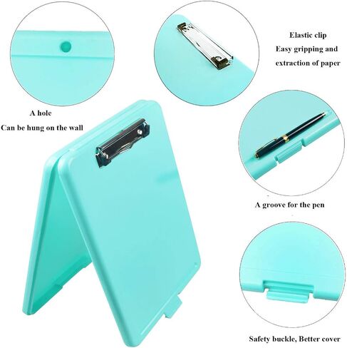 Storage Clipboard Foldable Covered Clipboard for Nurse Students, Teachers, Sales, Utility, Jobsite,Industrial, Office Professional Size, Plastic, 9.5" x 13.5" (Blue) in Saudi Arabia