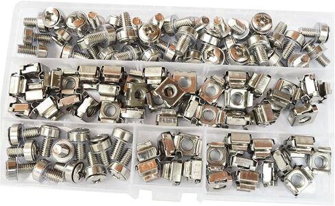M5X20 Cage Nut Mounting Screw Bolts Washers Metric Square Hole Hardware for Rack Mount Server Shelves Cabinets Assortment Kit 50Set 304 Stainless Steel in Saudi Arabia