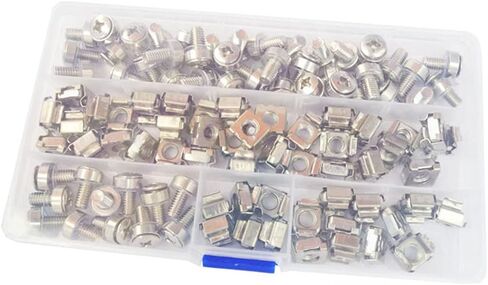 M5X20 Cage Nut Mounting Screw Bolts Washers Metric Square Hole Hardware for Rack Mount Server Shelves Cabinets Assortment Kit 50Set 304 Stainless Steel in Saudi Arabia