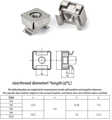 M5X20 Cage Nut Mounting Screw Bolts Washers Metric Square Hole Hardware for Rack Mount Server Shelves Cabinets Assortment Kit 50Set 304 Stainless Steel in Saudi Arabia