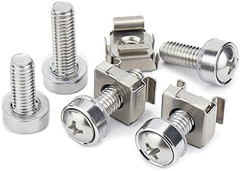 M5X20 Cage Nut Mounting Screw Bolts Washers Metric Square Hole Hardware for Rack Mount Server Shelves Cabinets Assortment Kit 50Set 304 Stainless Steel in Saudi Arabia