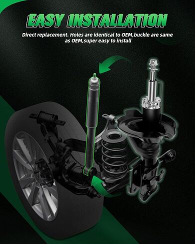 Shocks,SCITOO Front Gas Struts Shock Absorbers Fit for 2001 2002 2003 for Acura EL,2001 2002 2003 2004 2005 for Honda Civic 331008 71433 331009 71434 Set of 2 in Saudi Arabia