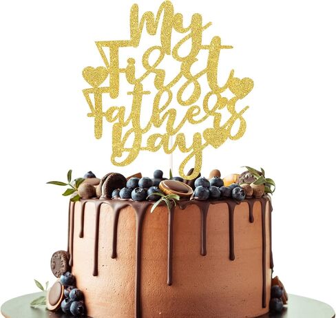 My First Father’s Day Cake Topper,Gold Glitter -1st Father’s To Be/Father’s Day Cake Topper, Celebrating Father’s Day Sign Party Decorations - Photo Booth Props in Saudi Arabia