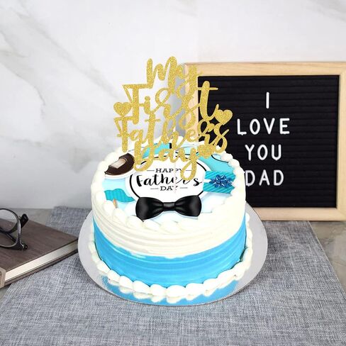 My First Father’s Day Cake Topper,Gold Glitter -1st Father’s To Be/Father’s Day Cake Topper, Celebrating Father’s Day Sign Party Decorations - Photo Booth Props in Saudi Arabia