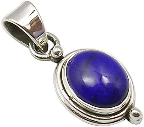 Cabochon Lapis Lazuli Pendant 1.2" Sterling Silver Fashion Gift in Saudi Arabia