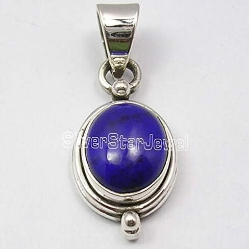Cabochon Lapis Lazuli Pendant 1.2" Sterling Silver Fashion Gift in Saudi Arabia