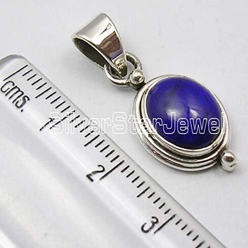 Cabochon Lapis Lazuli Pendant 1.2" Sterling Silver Fashion Gift in Saudi Arabia