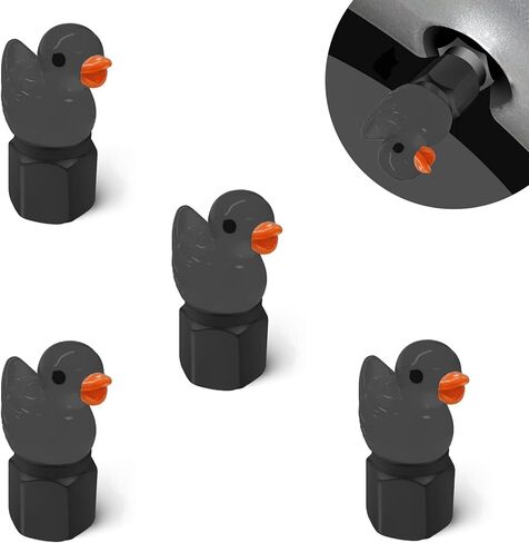 4 قطعة غطاء ساق صمام الإطارات لطيف بطة الإطارات صمام قبعات توهج مثيرة للاهتمام وعملية زخرفة الإطارات، عالمية للسيارات والدراجات النارية والشاحنات والدراجات US209. (أبيض) in Kuwait