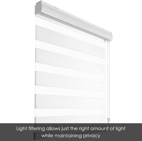 Homebox Zebra Blinds for Indoor Windows, Roller Window Shades Light Filtering Sheer Light Control 39 Inch Wide Blinds for Kitchen Bathroom, 39" W x 72" H White in Kuwait
