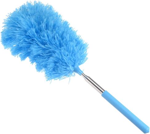 MECCANIXITY Microfiber Cleaning Duster, 14 to 35 Inch Washable Extendable Brush Flexible Feather Duster for Window Furniture, Blue in Saudi Arabia
