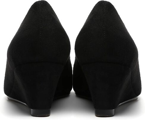 Womens Pointed Toe Dress Slip On Work Wedge Low Heel Pumps Shoes 2 Inch in Saudi Arabia