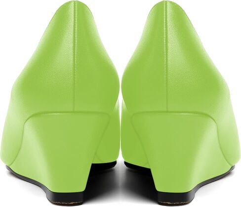 Womens Pointed Toe Dress Slip On Work Wedge Low Heel Pumps Shoes 2 Inch in Saudi Arabia