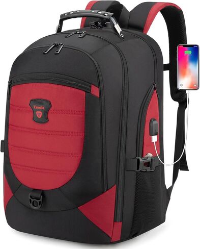 Tzowla Travel Laptop Backpack for Men&Women,17.3" Computer Water Resistant Anti Theft TSA Friendly Backpacks with Lock and USB Charging Port,College Business Work Hiking Bookbag Daypack,Dark Grey in Saudi Arabia