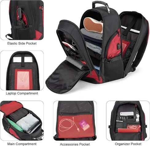 Tzowla Travel Laptop Backpack for Men&Women,17.3" Computer Water Resistant Anti Theft TSA Friendly Backpacks with Lock and USB Charging Port,College Business Work Hiking Bookbag Daypack,Dark Grey in Saudi Arabia