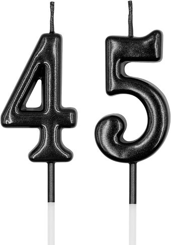 شموع عيد الميلاد 45 و54، شمعة سوداء رقم 45 54 للكيك، زينة لتزيين كعكة عيد ميلاد سعيد لمستلزمات حفلات الاحتفال بالذكرى السنوية لعيد الميلاد in Saudi Arabia