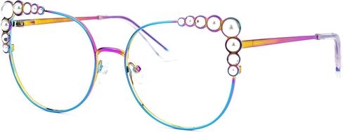 Zeelool Stylish Metal Cat Eye Glasses Frame for Women with Non-prescription Clear Lens ZJGM751692 in Saudi Arabia