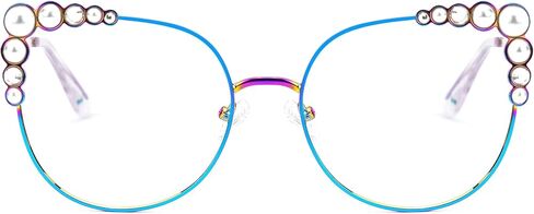 Zeelool Stylish Metal Cat Eye Glasses Frame for Women with Non-prescription Clear Lens ZJGM751692 in Saudi Arabia