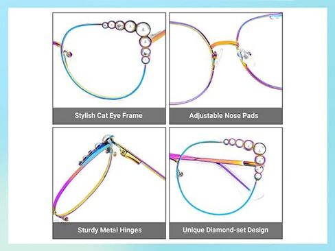 Zeelool Stylish Metal Cat Eye Glasses Frame for Women with Non-prescription Clear Lens ZJGM751692 in Saudi Arabia