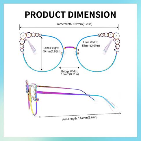 Zeelool Stylish Metal Cat Eye Glasses Frame for Women with Non-prescription Clear Lens ZJGM751692 in Saudi Arabia