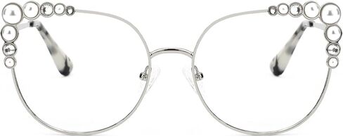 Zeelool Stylish Metal Cat Eye Glasses Frame for Women with Non-prescription Clear Lens ZJGM751692 in Saudi Arabia