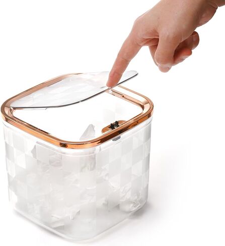 SOUJOY 2 علبة قمامة صغيرة، علبة قمامة صغيرة لسطح المكتب مع غطاء ضغط، سلة قمامة النفايات، موزع سلة مهملات بلاستيكية للكونترتوب، الحمام، الزينة، سطح المكتب، الطاولة أو طاولة القهوة in Kuwait