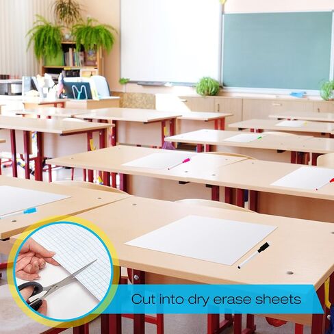 ملصقات لوحة بيضاء للمسح الجاف من ساتينيور، لوح ورق جدران قابل للتقشير واللصق مع 17 علامة مسح جافة و6 مسح 2 أداة تنعيم ورق الحائط ومقص واحد للمكتب (3 × 4 أقدام) in Saudi Arabia