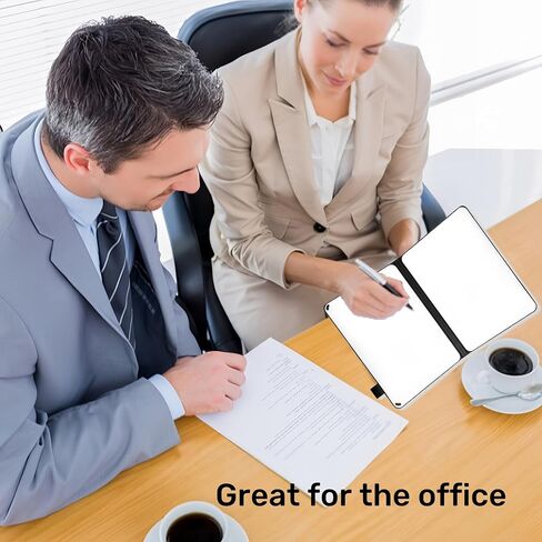 White Board Notebook, A5 Sliding Portable Dry Erase Board, Erasable Double Sided Office Mini Whiteboard with Marker Pen Suitable for Study Meetings Draft Notes Doodle. (Black) in Saudi Arabia