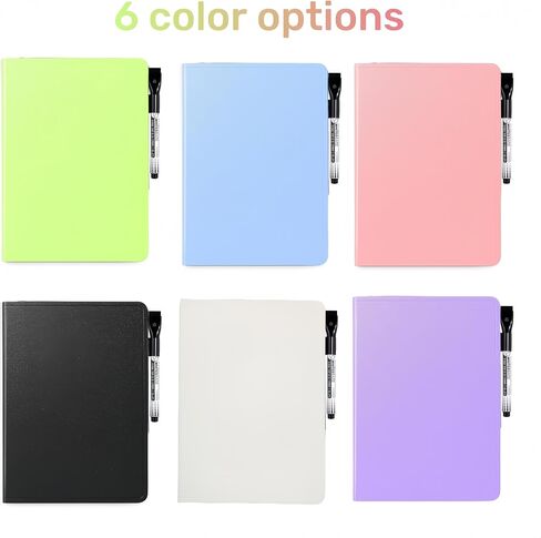 White Board Notebook, A5 Sliding Portable Dry Erase Board, Erasable Double Sided Office Mini Whiteboard with Marker Pen Suitable for Study Meetings Draft Notes Doodle. (Black) in Saudi Arabia
