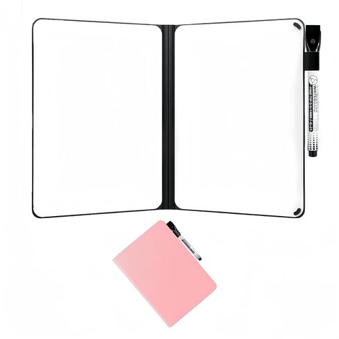 White Board Notebook, A5 Sliding Portable Dry Erase Board, Erasable Double Sided Office Mini Whiteboard with Marker Pen Suitable for Study Meetings Draft Notes Doodle. (Black) in Saudi Arabia