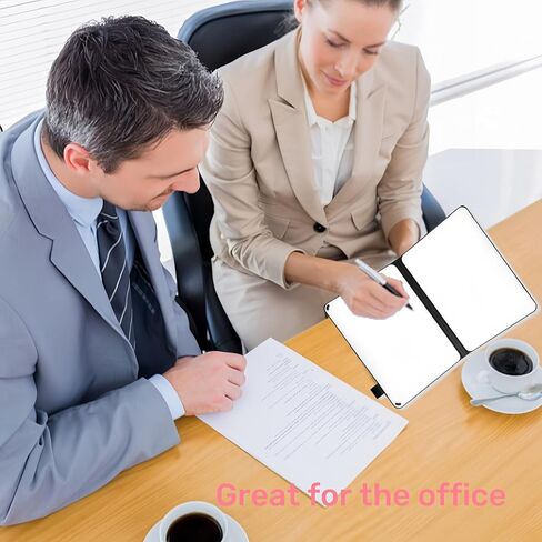 White Board Notebook, A5 Sliding Portable Dry Erase Board, Erasable Double Sided Office Mini Whiteboard with Marker Pen Suitable for Study Meetings Draft Notes Doodle. (Black) in Saudi Arabia