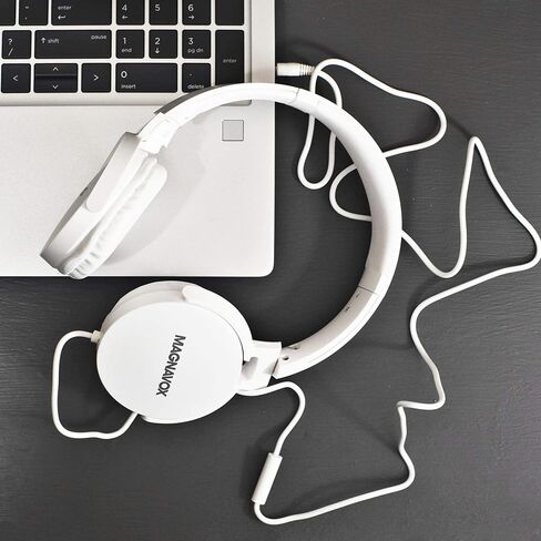 سماعات رأس ستيريو مع ميكروفون من ماجنافوكس MHP5026M-WH باللون الأبيض in Kuwait