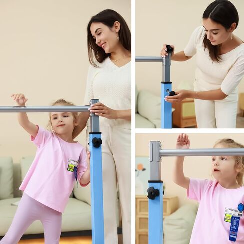 Mosebears Gymnastics Bar,Home Gymnastics Equipment for Kids Ages 3-15,Steady Steel Construction, Anti-Slip, Easy to Assemble, 3' to 5' Adjustable Height in Saudi Arabia