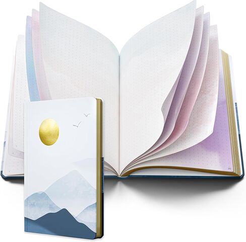 Sort Out My Life A5 Dot Grid Notebook, 160GSM, Unique Watercolor Background Color Pages, 157 Numbered Pages, Key and Contents Included, Hardcover Thick Journal, Lay-Flat Design, 8.25 x 5.75 inches in Kuwait