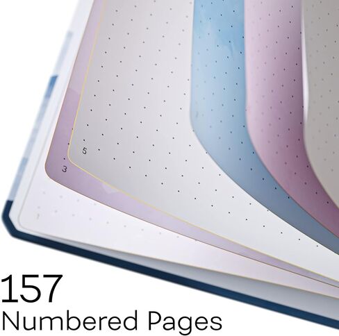 Sort Out My Life A5 Dot Grid Notebook, 160GSM, Unique Watercolor Background Color Pages, 157 Numbered Pages, Key and Contents Included, Hardcover Thick Journal, Lay-Flat Design, 8.25 x 5.75 inches in Kuwait