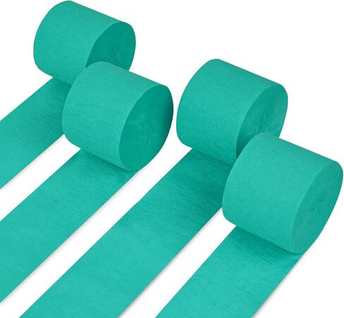 Koogel 4 Crepe Paper Rolls, Black Crinkled Paper Crepe Paper Streamers Party Decorations for Graduation Ceremony Birthday Paper Crafts 1.8 Inch x 82 Ft/Roll in Saudi Arabia