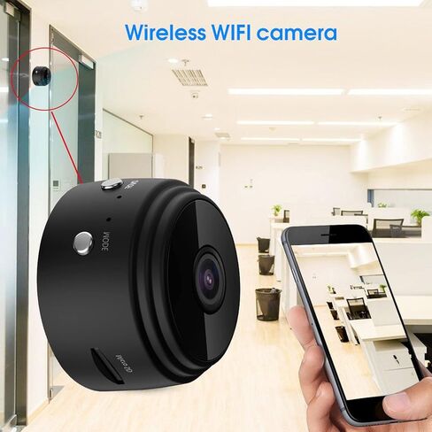 كاميرا أمان Zunate Mini WiFi، كاميرا مربية صغيرة 1080 بكسل مع رؤية ليلية بزاوية واسعة 150 درجة للتحكم في تطبيق كشف الحركة مدمج في بطارية لأمن المنزل الداخلي والخارجي in Kuwait