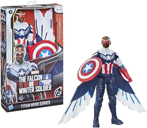 Marvel Titan Hero Series Avengers Captain America Action Figure, 12-Inch Toy, Includes Wings, for Kids Ages 4 and Up in Saudi Arabia