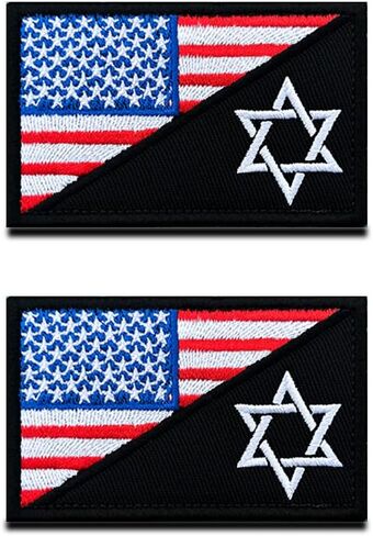 2 Pieces America Flag/MC Patch, USA Flag Global Anchor Patches, US American Flag Hook and Loop Embroidered Patch for Hat, Backpack, Jacket, Clothes, Veteran in Kuwait