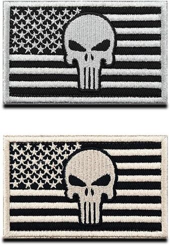 2 Pieces America Flag/MC Patch, USA Flag Global Anchor Patches, US American Flag Hook and Loop Embroidered Patch for Hat, Backpack, Jacket, Clothes, Veteran in Saudi Arabia