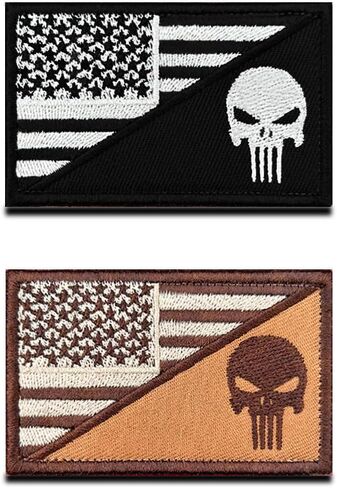 2 Pieces America Flag/MC Patch, USA Flag Global Anchor Patches, US American Flag Hook and Loop Embroidered Patch for Hat, Backpack, Jacket, Clothes, Veteran in Saudi Arabia