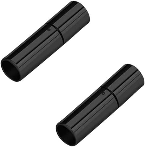 AKOAK Stainless Steel Jewelry Connector 2.2/4.2 mm Hole Tube Hook Clasps for DIY Leather Cord Bracelet Necklace Cord Ends,Pack of 2 (Black, 2.2 mm) in Saudi Arabia