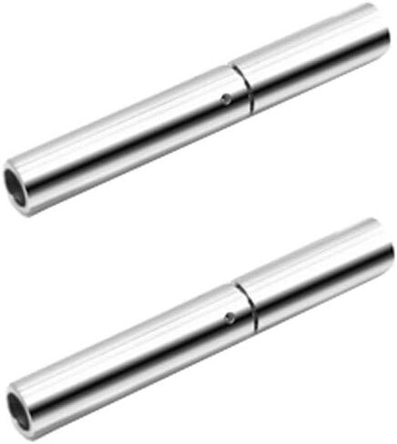 AKOAK Stainless Steel Jewelry Connector 2.2/4.2 mm Hole Tube Hook Clasps for DIY Leather Cord Bracelet Necklace Cord Ends,Pack of 2 (Black, 2.2 mm) in Saudi Arabia