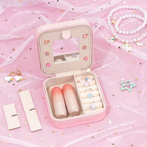 Girls Jewelry Box Blue Mermaid Jewelry Box Kids Travel Jewelry Case with Mirror, Mermaid Gifts Girls Birthday Gifts Jewelry Organizer for Display Storage Ring, Pendant, Earring, Necklace, Bracelet in Saudi Arabia