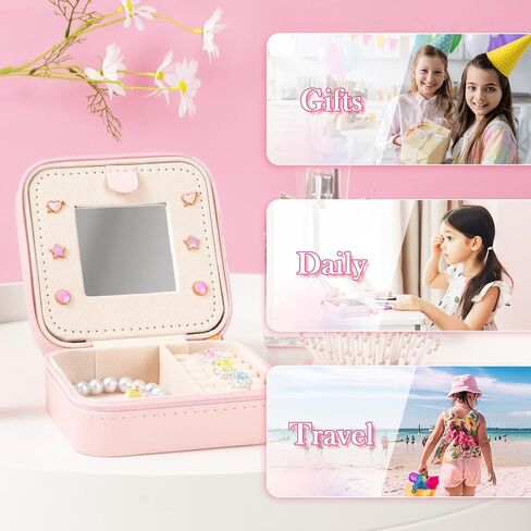 Girls Jewelry Box Blue Mermaid Jewelry Box Kids Travel Jewelry Case with Mirror, Mermaid Gifts Girls Birthday Gifts Jewelry Organizer for Display Storage Ring, Pendant, Earring, Necklace, Bracelet in Saudi Arabia