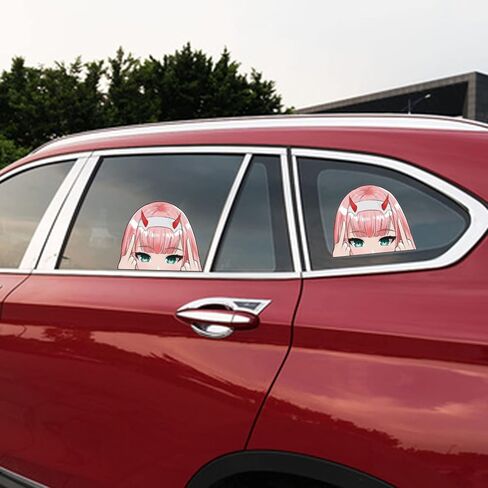 ملصق سيارة أنيمي، ملصق فينيل مقاوم للماء، Darling in The Franxx، بدون إصبعين متوسطين، 7.5 × 5.1 بوصة in Kuwait