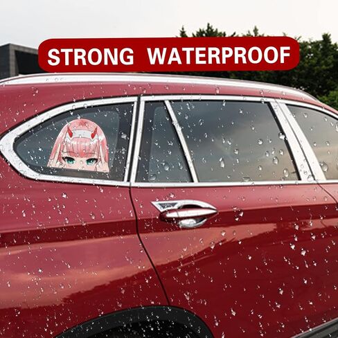 ملصق سيارة أنيمي، ملصق فينيل مقاوم للماء، Darling in The Franxx، بدون إصبعين متوسطين، 7.5 × 5.1 بوصة in Kuwait