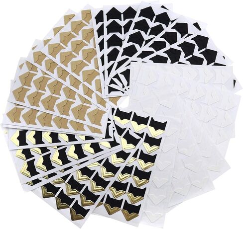 SING F LTD 480 Pieces Photo Corner Stickers Self Adhesive Stickers Holder Protectors Kit for DIY Scrapbook Picture Album Dairy in Saudi Arabia
