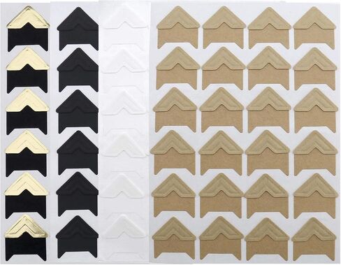 SING F LTD 480 Pieces Photo Corner Stickers Self Adhesive Stickers Holder Protectors Kit for DIY Scrapbook Picture Album Dairy in Saudi Arabia